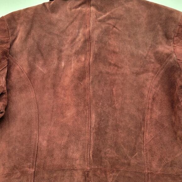 Wilsons Leather Maxima Jacket Women's XL Maroon Suede Lined Vintage 90s Y2K - Picture 12 of 16